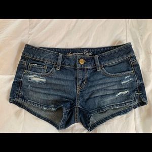 American Eagle Distressed Jean Shorts Size 0